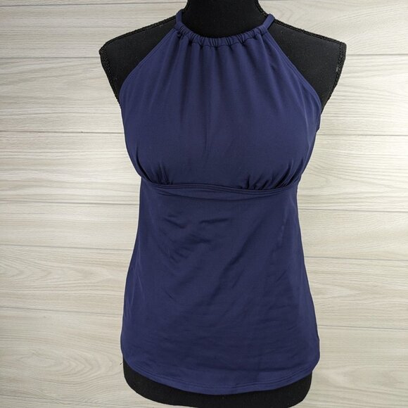 Lands' End Navy Halter Neck Swim Tankini Swim Set - Picture 1 of 6